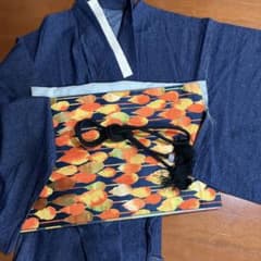 名古屋帯　紺橙林のサムネイル
