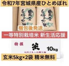 新生活応援令和7年産宮城県ひとめぼれ玄米10kg (5kg×2)精米無料 一等米