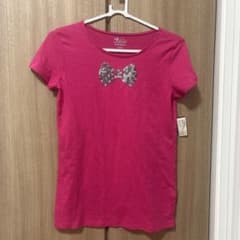 OLD NAVY スパンコールリボン 半袖Tシャツ ピンク　Y2Kのサムネイル