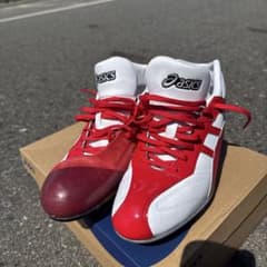 asics 野球 赤白 スパイク 28.0のサムネイル