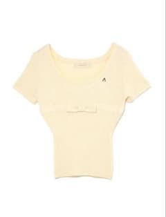 トップス andmary waffle ribbon tops color ivory ANDMARY アンドマリー Waffle ribbon tops ivory - メルカリ