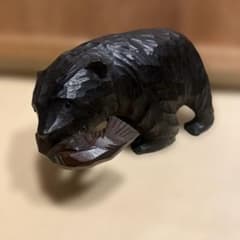 北海道 一刀彫り ガラス目 昭和初期 レトロ 希 手乗り熊 - メルカリ