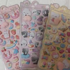 ぷにぷにシール 2枚セット 立体シール アニマルのサムネイル