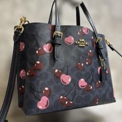 H304 COACH コーチ ハンドバッグ 2way PVC チェリー 良品 - メルカリ