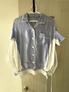 sacai サカイ ストライプ ドッキング シャツ ブラウス サイズ1 日本製 