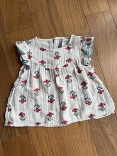 Petit Bateau 花柄 フリル トップス　オーガニックのサムネイル