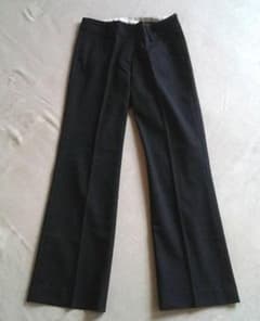 READY MADE GRACE パンツ　38　黒にピンストライプ　ストレートのサムネイル