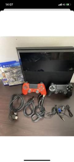 【お値下げ中】PS4本体（500GB)純正コントローラー×2、ケーブル各種のサムネイル