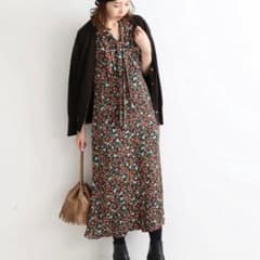 IENA→ドットフラワーボウタイワンピース
