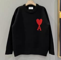 AMI alexandre mattiussiレッドハート刺繍クルーネックニットのサムネイル