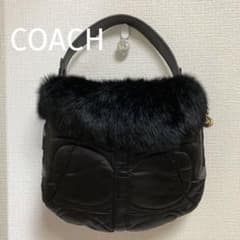 【本日お値下中】未使用・美品　コーチ　COACH  ファーバッグ　黒のサムネイル