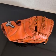 ミズノ　ファーストミット　オレンジ　軟式　美品のサムネイル