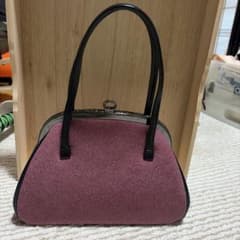 美品　和装用バッグ がま口 赤みパープル系のサムネイル