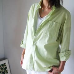 Margaret Howell シャツ ワイドカラー M/Lくらい 黄緑 MHLのサムネイル