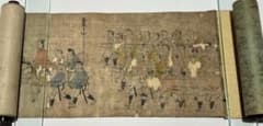 「大名行列図」肉筆画 巻物 江戸時代中期頃筆 1巻｜大名武士行列 和本 大名行列図」肉筆画 巻物 江戸時代中期頃筆 1巻｜大名武士行列 和本