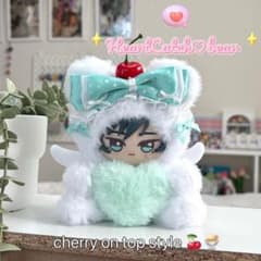 420 박제 옷 치비구루미용 황록 라이트 그린 곰 주름