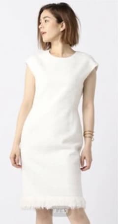 ⭐︎美品⭐︎ESTNATION⭐︎エストネーション⭐︎ツイード⭐︎綺麗めホワイトワンピースのサムネイル