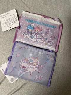 リトルツインスターズ✫キキララ✫ 折りたたみエコバッグ新品未開封 x2のサムネイル