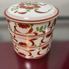 たち吉 橘吉 赤絵三段重箱 丸重箱 陶器重箱 蓋付鉢 おせち料理 お正月