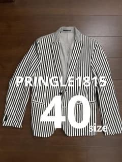 PRINGLE1815 ストライプ ジャケット 黒×白 M 美品 - メルカリ