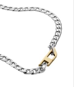 DIESEL ロゴ チェーン ネックレス シルバー ゴールドのサムネイル