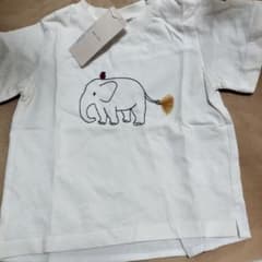 【未使用タグ付き】petit main 刺繍 Tシャツ 100cm ホワイト