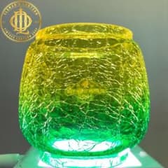 限定】クラックグラス イエロー/グリーン ハーフ Feuerhand ホヤ