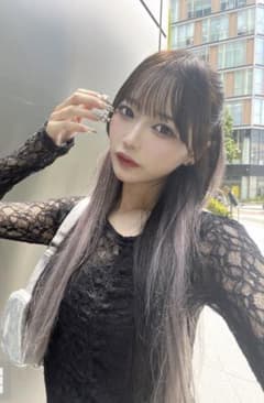 レーストップス 長袖 シャーリング ブラックのサムネイル