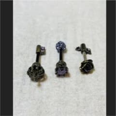 【Misa様　専用】メディストア　ボディピアス3種類セット（14Gブラック）のサムネイル