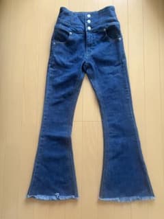 WEGO 】ダークブルー ブーツカットデニム ハイウエストXS - メルカリ