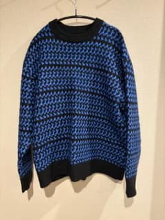 ZARA Crew Neck Knit Sweater, Blue & Black, Size M