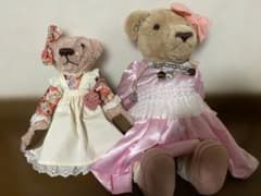 ドレスを着たテディベア ぬいぐるみ 2体セット - メルカリ