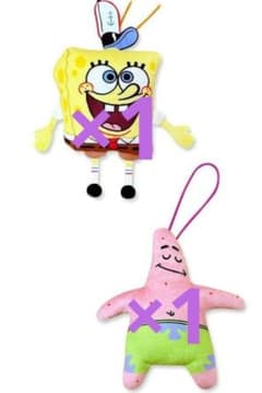 スポンジボブ　パトリック　ぺたっとマスコット　キーホルダー　ぬいぐるみ