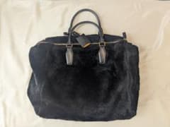 美品JIL SANDER ジルサンダー ムートン ボア 2WAYバッグ ブラックのサムネイル