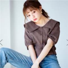 GRL ビッグカラーレースブラウス  モカのサムネイル