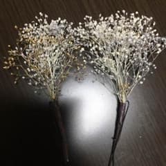 ♡プリザーブドフラワーヘアアクセ♡かすみ草 ゴールド シルバー  ホワイトのサムネイル