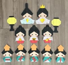 折り紙/3月/雛人形/三人官女/五人囃子/ひな祭り/春/おひなさま/壁面