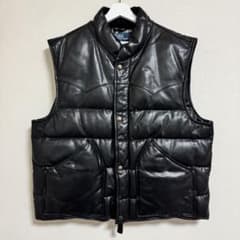 超希少 90s Ralph Lauren ラルフローレン レザーダウンベスト - メルカリ
