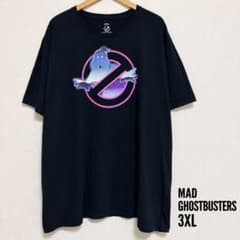 MAD ゴーストバスターズ Tシャツ 3XL 映画T ネオンロゴ 黒 古着のサムネイル