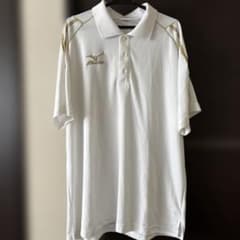 MIZUNO ポロシャツ ホワイト ゴールド Lサイズのサムネイル