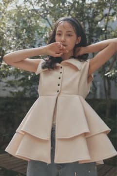 ⭐︎完売商品⭐︎collar design peplum topsのサムネイル