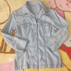ストレッチタンガリーシャツ♡七分袖♡ZAZIEのサムネイル
