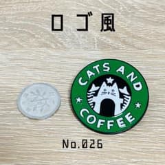 黒猫 カフェ ロゴ ピンバッヂ ブローチのサムネイル