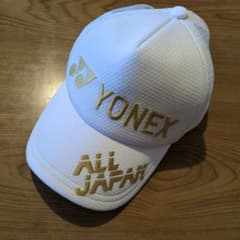 YONEX ホワイトキャップ ALL JAPAN刺繍 - メルカリ