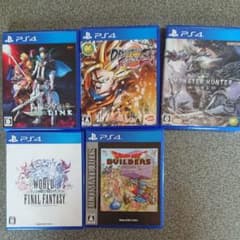 PS4ゲームソフトまとめ売り 5点 Fate モンハン ドラゴンボールのサムネイル