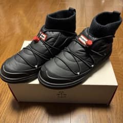 HUNTERブーツ ニットin Out Puffer Lace up Boots - メルカリ