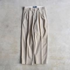 90s ラルフローレン ポロチノ ツータックチノ ベージュUSA W30 L30