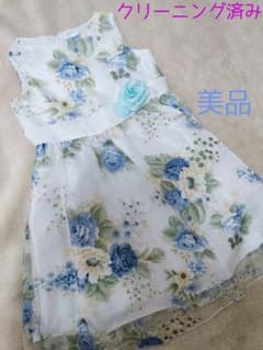 花柄オーガンジードレス　子供用ドレス　フォーマル　発表会　結婚式　キッズ　ドレスのサムネイル