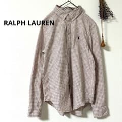 RALPH LAUREN チェック柄 ボタンダウンシャツ オレンジ　キッズLのサムネイル