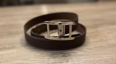 Cartier Men's Belt, Brown with Silver Buckle